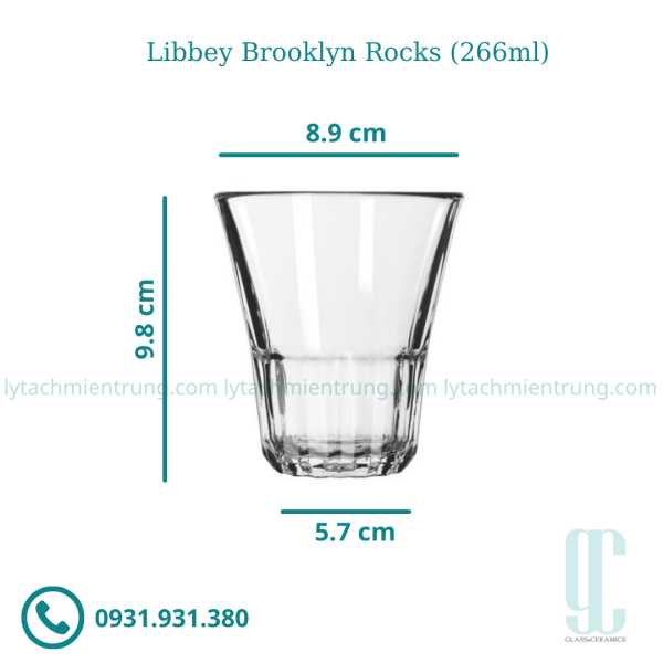 Ly thủy tinh Libbey Brooklyn Rocks (266ml)