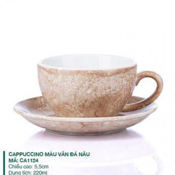  Bộ ly Cappuccino Vân Đá Nâu (220ml)