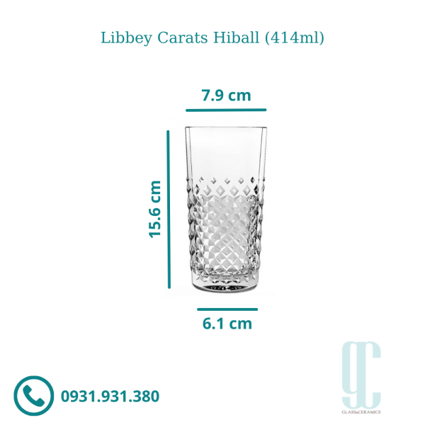 Ly thủy tinh Libbey Carats Hiball (414ml)