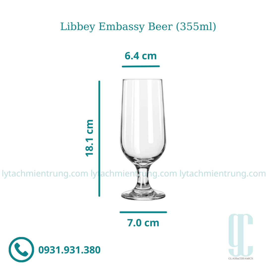 Ly Thủy Tinh Libbey Embassy Beer 355ml Ly Tách Miền Trung