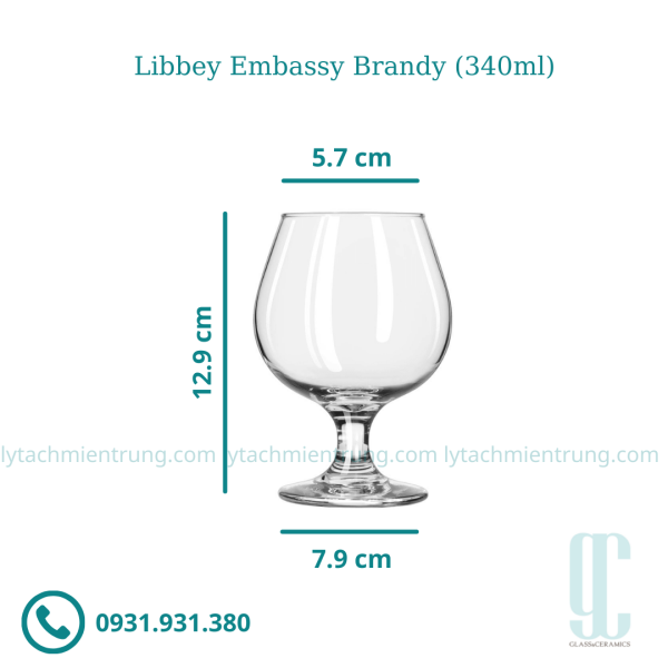 Ly thủy tinh Libbey Embassy Brandy (340ml)