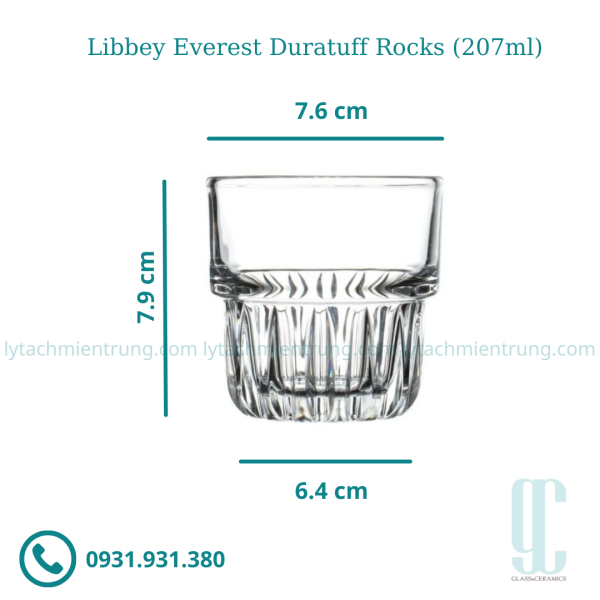 Ly thủy tinh Libbey Everest Duratuff Rocks (207ml)