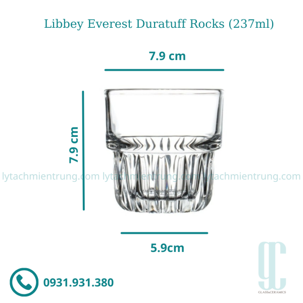 Ly thủy tinh Libbey Everest Duratuff Rocks (237ml)