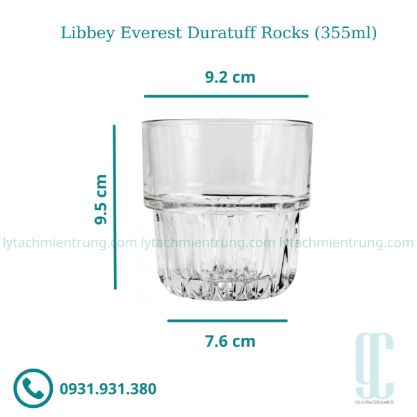 Ly thủy tinh Libbey Everest Duratuff Rocks (355ml)
