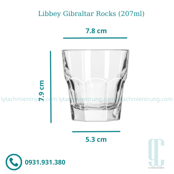 Ly thủy tinh Libbey Gibraltar Rocks (207ml)