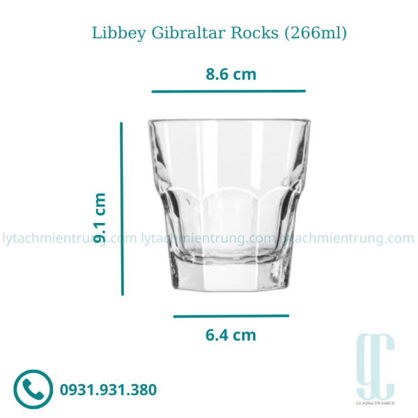Ly thủy tinh Libbey Gibraltar Rocks (266ml)