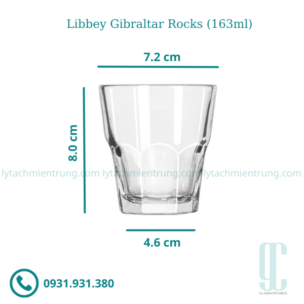 Ly thủy tinh Libbey Gibraltar Rocks (163ml)