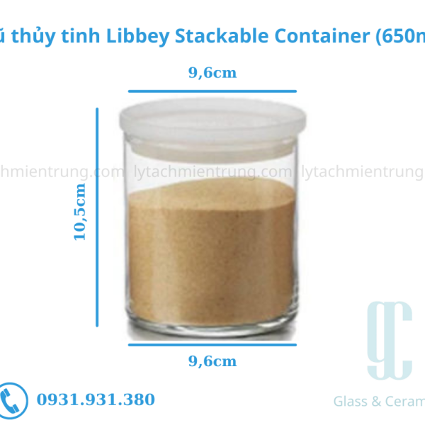 Bình thủy tinh nắp nhựa Libbey Stackable Container With Lid (650ml)