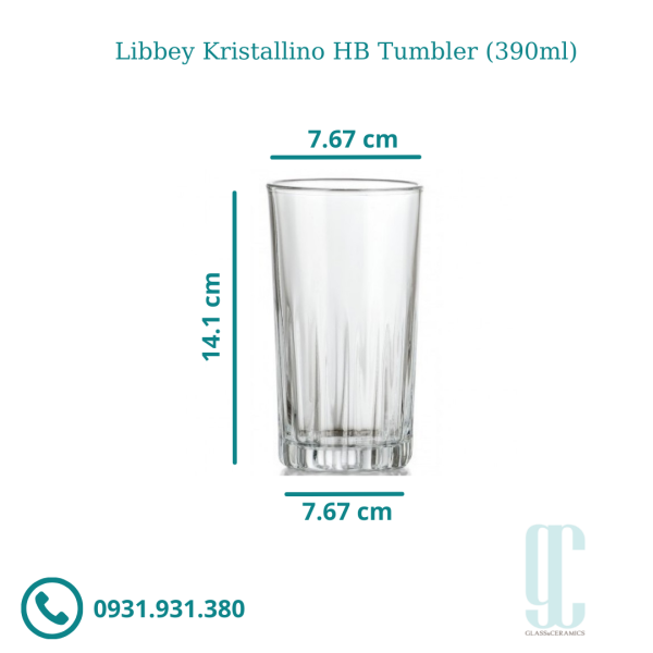 Ly thủy tinh Libbey Kristallino HB Tumbler (390ml)