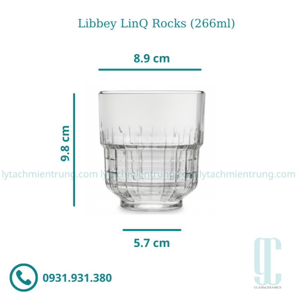 Ly thủy tinh Libbey LinQ Rocks (266ml)