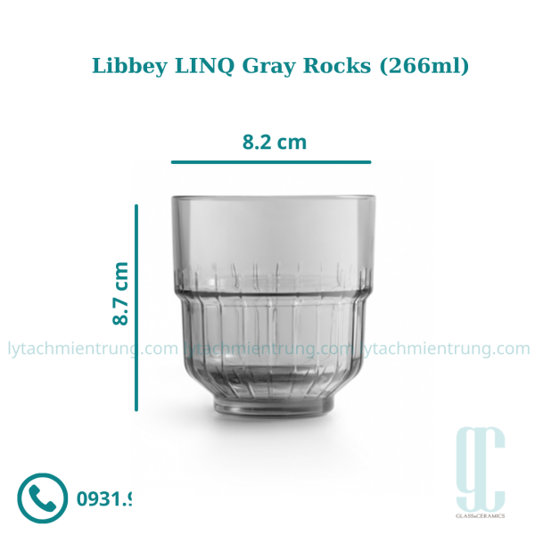 Ly thủy tinh Libbey LINQ Gray Rocks (266ml)