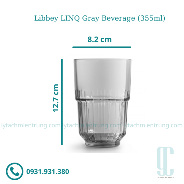 Ly thủy tinh Libbey LINQ Gray Beverage (355ml)
