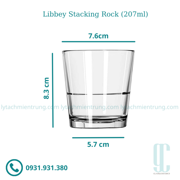 Ly thủy tinh Libbey Stacking Rock (207ml)