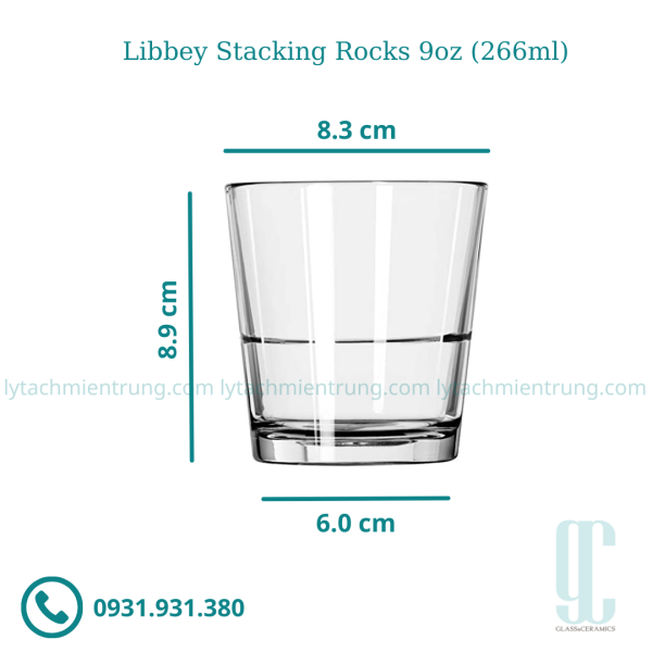 Ly thủy tinh Libbey Stacking Rocks (266ml)