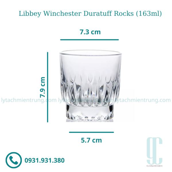 Ly thủy tinh Libbey Winchester Duratuff Rocks (163ml)
