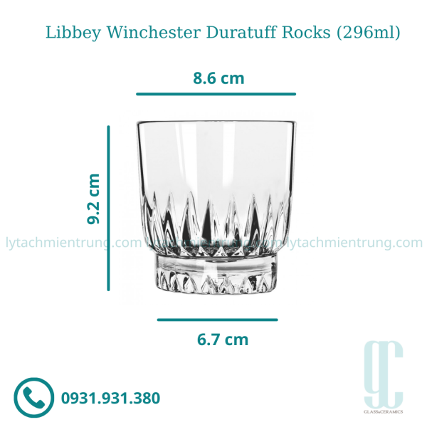 Ly thủy tinh Libbey Winchester Duratuff Rocks (296ml)